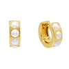 Pearl White Mini Pearl Huggie Earring - Adina Eden's Jewels
