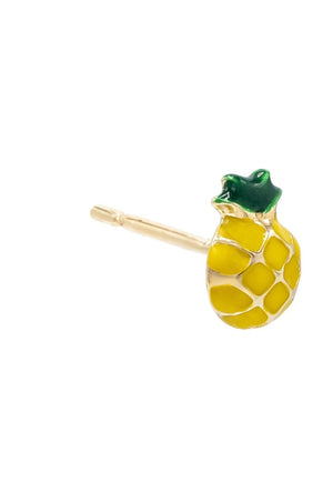 Topaz Yellow / Single Pineapple Stud Earring 14K - Adina Eden's Jewels