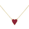 Ruby Red Enamel Heart Necklace - Adina Eden's Jewels