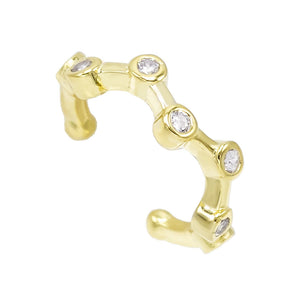 Gold Bezel Strand Ear Cuff - Adina Eden's Jewels