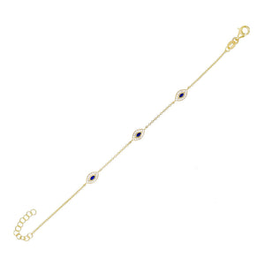 Sapphire Blue Sapphire Evil Eye Bracelet - Adina Eden's Jewels