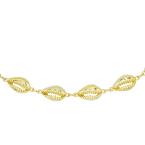Gold Solid Shell Choker - Adina Eden's Jewels
