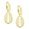 Gold Flat Shell Huggie Earring - Adina Eden's Jewels