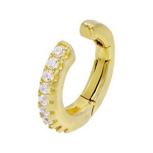 Gold / Small Small Pavé Hinge Ear Cuff - Adina Eden's Jewels