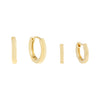 Gold Solid Mini Huggie Earring Combo Set - Adina Eden's Jewels