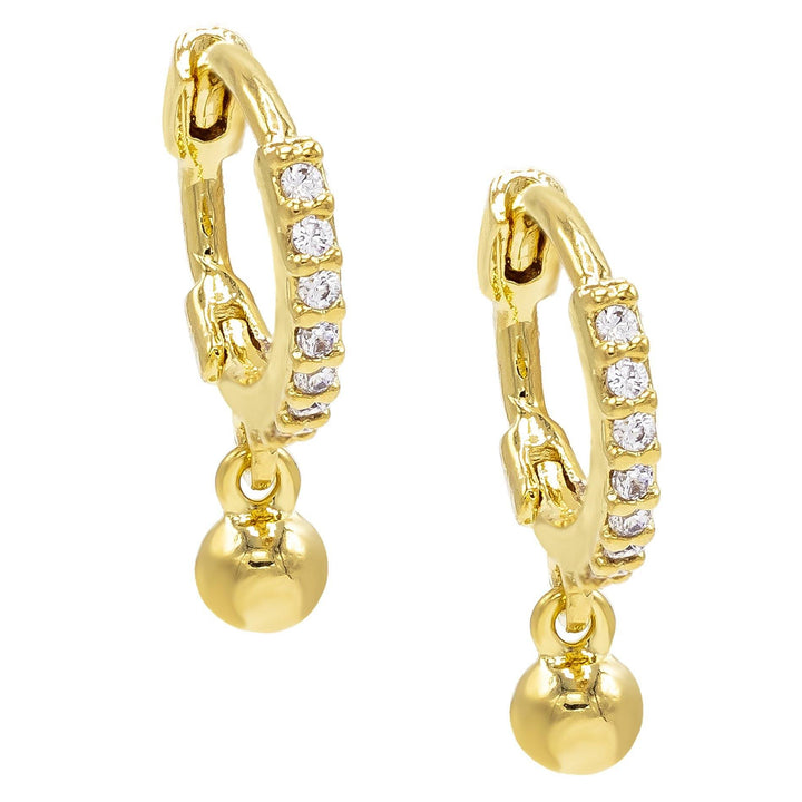 Gold Dangle Huggie Earring - Adina Eden's Jewels