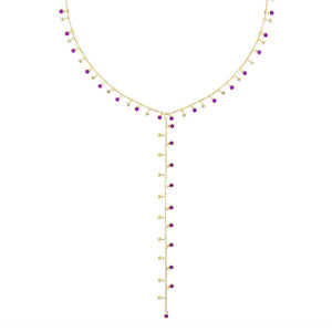 Magenta Star Bezel Lariat - Adina Eden's Jewels