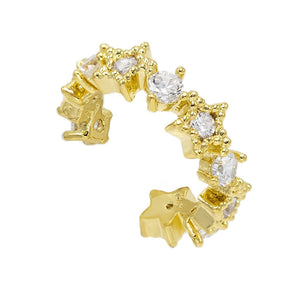 Gold Star Stone Ear Cuff - Adina Eden's Jewels