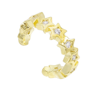 Gold Bezel Star Ear Cuff - Adina Eden's Jewels