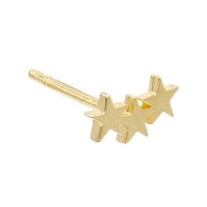 14K Gold / Single Stars Stud Earring 14K - Adina Eden's Jewels