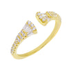 Gold / 6 CZ X Baguette Ring - Adina Eden's Jewels
