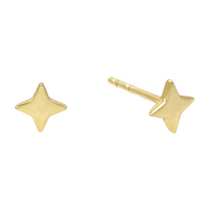 14K Gold Diamond Shape Earrings 14K - Adina Eden's Jewels