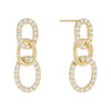 14K Gold / Pair CZ Pavé Link Drop Stud Earring 14K - Adina Eden's Jewels