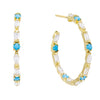 Turquoise Turquoise Baguette Hoop Earring - Adina Eden's Jewels