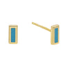 Turquoise Rectangle Stud Earring 14K - Adina Eden's Jewels