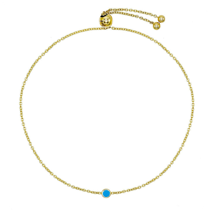 Turquoise Turquoise Enamel Bracelet 14K - Adina Eden's Jewels