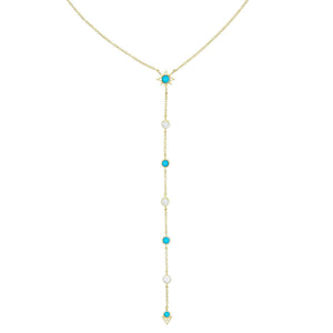 Turquoise Turquoise Bezel Lariat - Adina Eden's Jewels