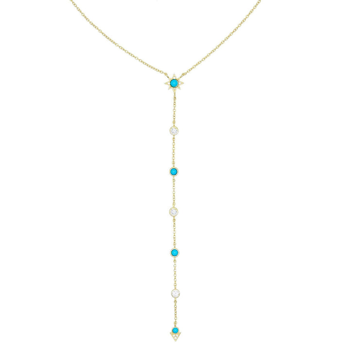Turquoise Turquoise Bezel Lariat - Adina Eden's Jewels