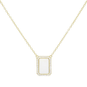 Crystal White Enamel Dog Tag - Adina Eden's Jewels