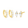 Gold Blinged Out Earring Combo Set - Adina Eden's Jewels