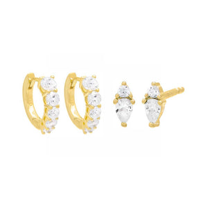 Gold Blinged Out Earring Combo Set - Adina Eden's Jewels