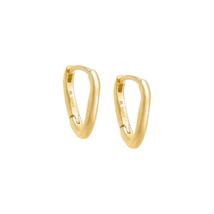 Gold / Pair / 12MM Thin Solid Curved Huggie Earring - Adina Eden's Jewels