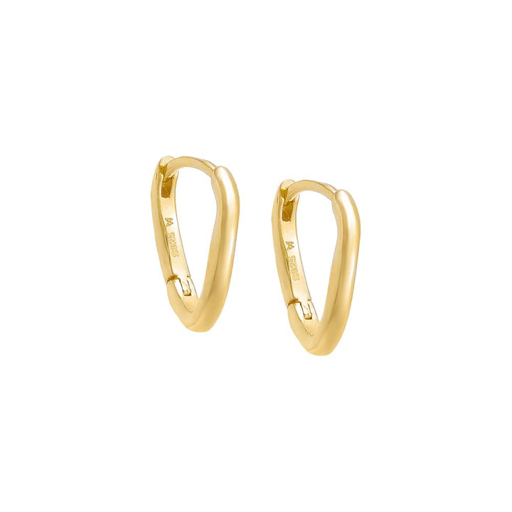 Gold / Pair / 12MM Thin Solid Curved Huggie Earring - Adina Eden's Jewels