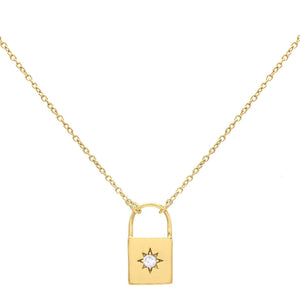 Gold Starburst Lock Necklace - Adina Eden's Jewels