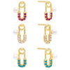 Combo Pearl Safety Pin Stud Earring Set - Adina Eden's Jewels