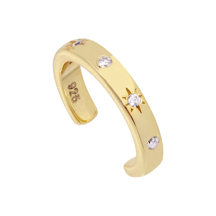 Gold Starburst Stone Ear Cuff - Adina Eden's Jewels