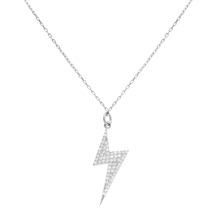 Silver CZ Bolt Necklace - Adina Eden's Jewels