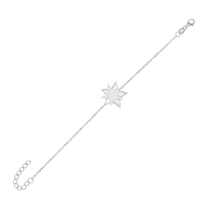 Silver Mother of Pearl Star Bracelet - Adina Eden's Jewels