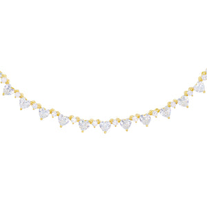 Gold Heart Tennis Necklace - Adina Eden's Jewels