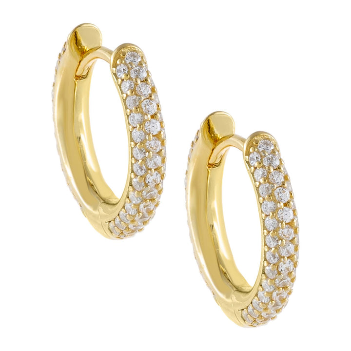 Gold Pavé Huggie Earring - Adina Eden's Jewels