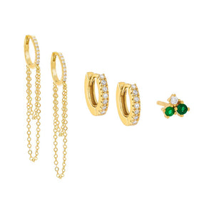 Gold Pavé Fun Earring Combo Set - Adina Eden's Jewels
