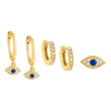 Sapphire Blue The Perfect Touch of Evil Eye Earring Combo Set - Adina Eden's Jewels