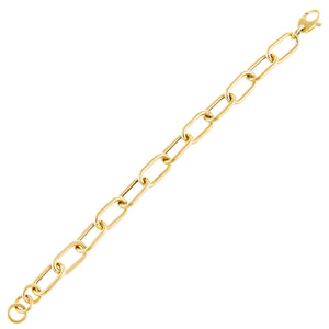 14K Gold Hollow Chunky Link Bracelet 14K - Adina Eden's Jewels