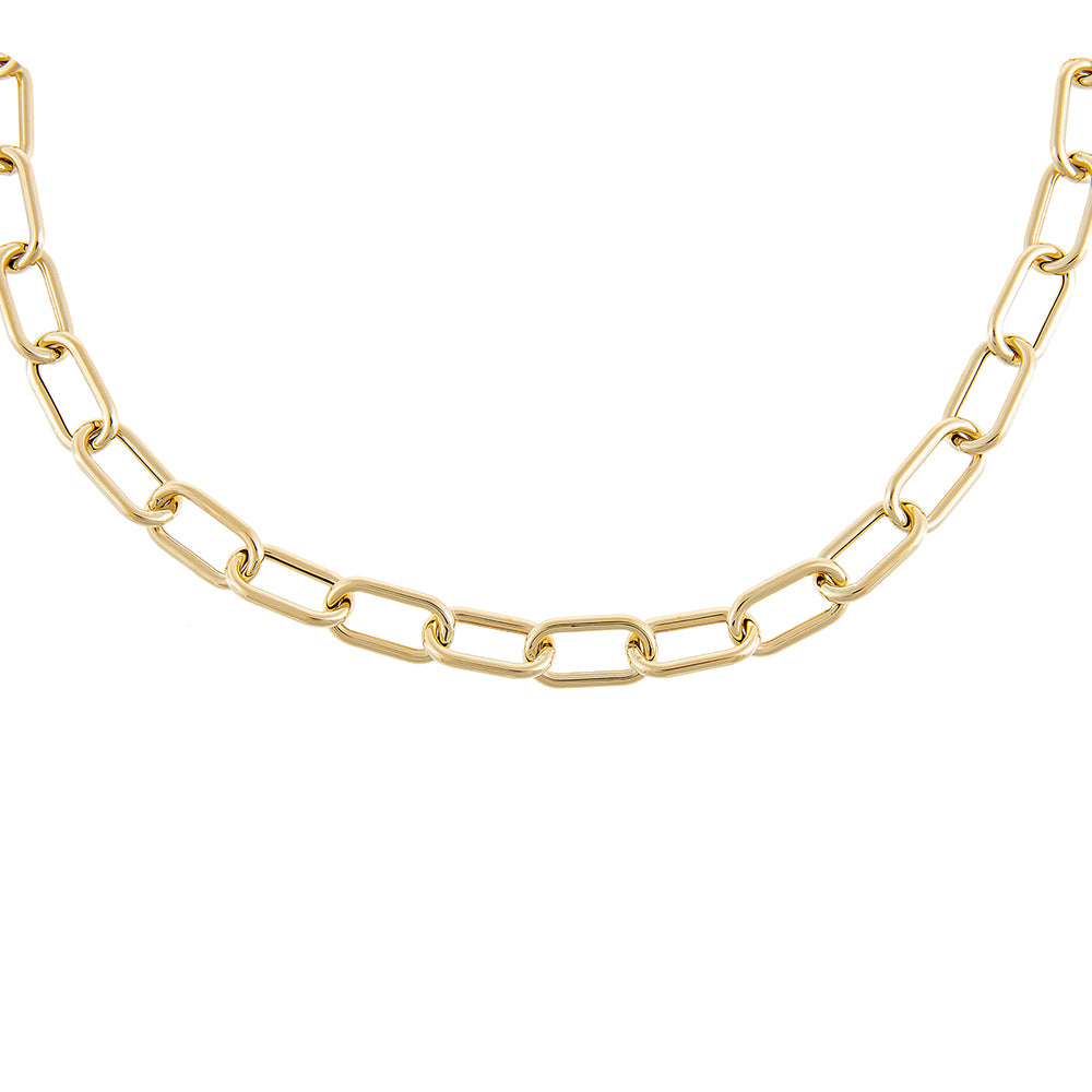  Hollow Chunky Link Necklace 14K - Adina Eden's Jewels