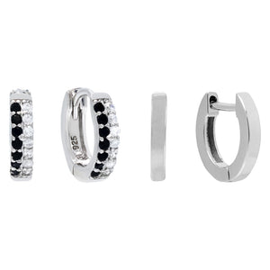 Combo CZ/Solid Huggie Earring Combo Set - Adina Eden's Jewels