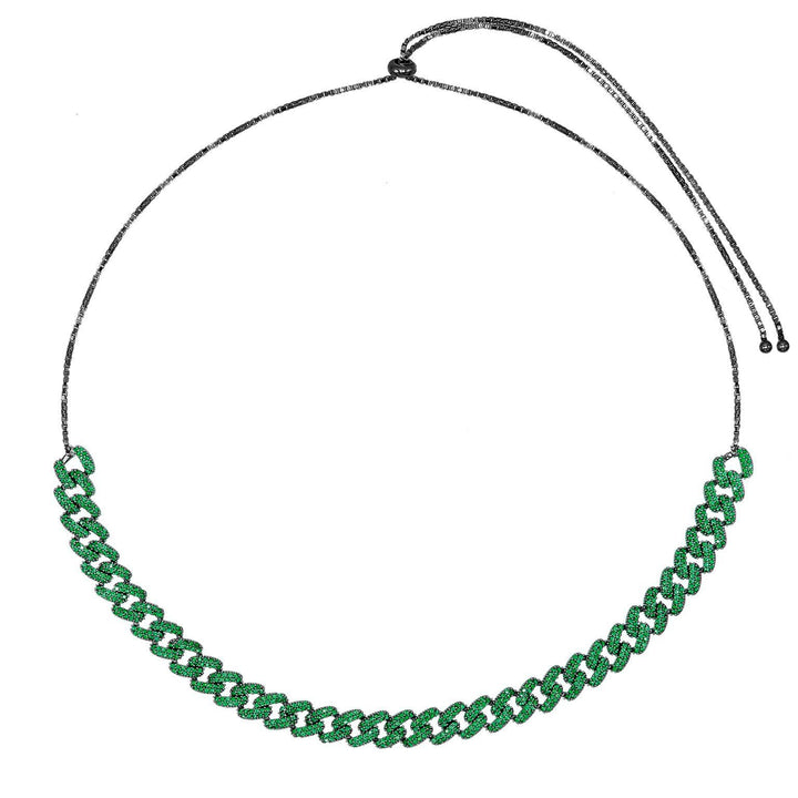 Emerald Green Emerald Chain Link Choker - Adina Eden's Jewels