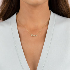  Pavé Script Mama Necklace - Adina Eden's Jewels