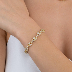  Pavé Chunky Mariner Link Bracelet - Adina Eden's Jewels