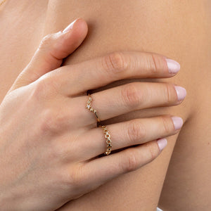  Box Chain Ring 14K - Adina Eden's Jewels