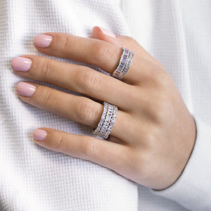  Baguette X Round Ring - Adina Eden's Jewels