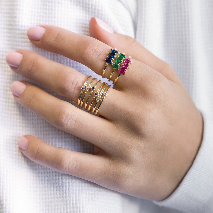  Stackable Bezel Ring Set - Adina Eden's Jewels