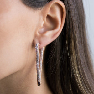  Pavé Triangle Hoop Earring - Adina Eden's Jewels