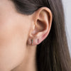  Rainbow Diamond Mini Bar Stud Earring 14K - Adina Eden's Jewels