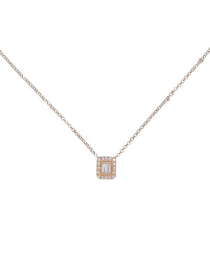 14K Gold Mini Baguette Diamond Necklace 14K - Adina Eden's Jewels