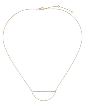  Diamond Bar and Hanging Chain Necklace 14K - Adina Eden's Jewels