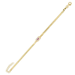 Magenta Baguette Bracelet - Adina Eden's Jewels